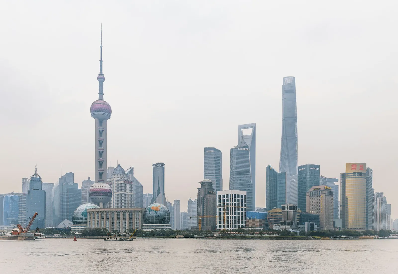 Shanghai skyline and the Bund across the Huangpu River